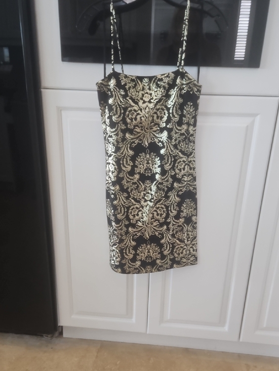 alice and olivia black and gold dress Alice & Olivia